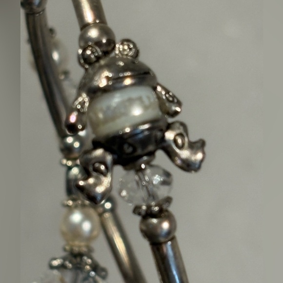 Boho Multi Strand Silver Tone Beaded Bracelet - Picture 6 of 14